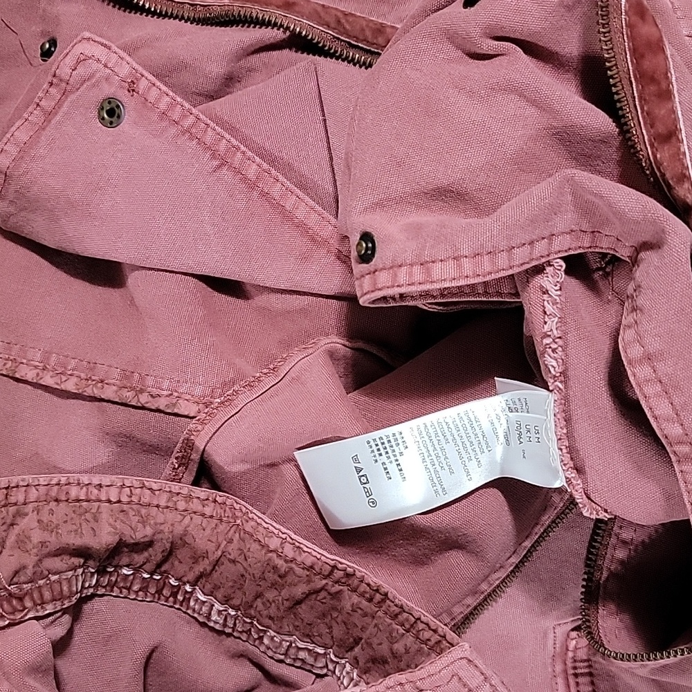 New Anthropologie Letty Relaxed Moto Parka Utility Jacket Mauve Velvet Ribbon - Picture 11 of 13